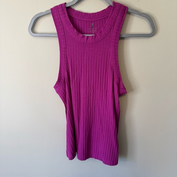 Free People Movement Blissed Out Tank Pink Cactus Flower Athleisure Size Medium - Picture 3 of 7